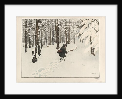 A man walking in the snow by Anonymous