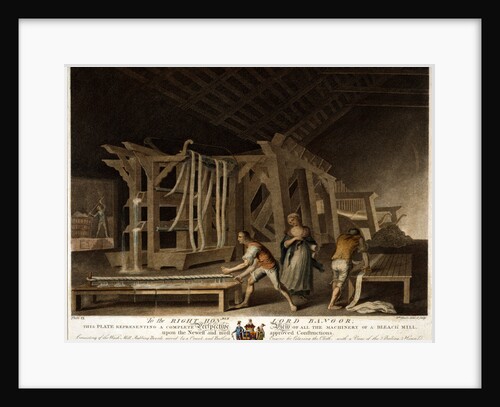 A complete perspective view of all the machinery of a bleach mill by Anonymous