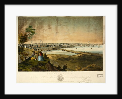 Providence, R.I., harbor view, taken from the grounds of Geo. W. Rhodes by John B. Bachelder