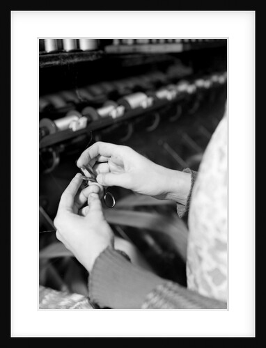 Mt. Holyoke, Massachusetts - Silk. William Skinner and Sons. Winding raw silk from skein to bobbin, 1936 by Lewis Hine