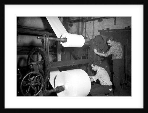 Mt. Holyoke, Massachusetts - Paper. American Writing Paper Co. Super calender, 1936 by Lewis Hine