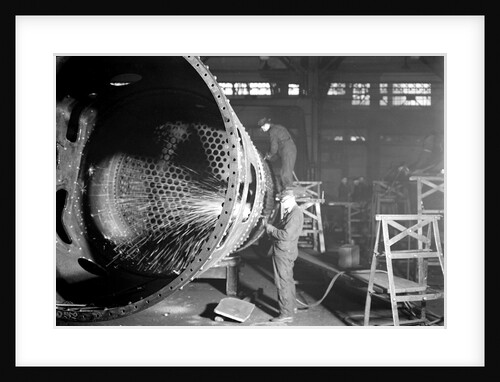 Eddystone, Pennsylvania - Railroad parts. Man at work, 1936 by Lewis Hine