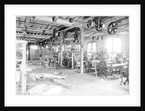 Paterson, New Jersey - Textiles. Two views of an idle petty shop. Taken in the Barnet Mills, June 1937 by Lewis Hine