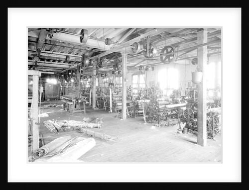 Paterson, New Jersey - Textiles. Two views of an idle petty shop. Taken in the Barnet Mills, June 1937 by Lewis Hine