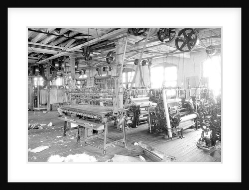 Paterson, New Jersey - Textiles. Two views of an idle petty shop. Taken in the Barnet Mills, June 1937 by Lewis Hine