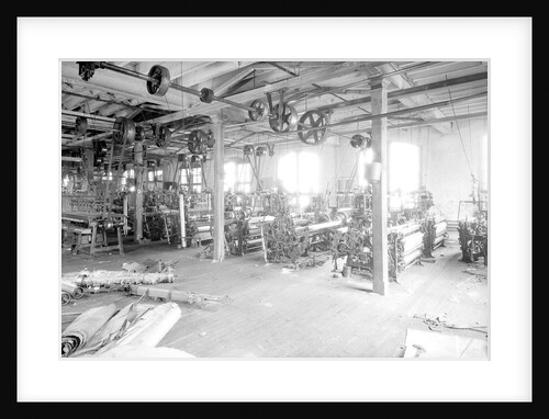 Paterson, New Jersey - Textiles. Two views of an idle petty shop. Taken in the Barnet Mills, June 1937 by Lewis Hine