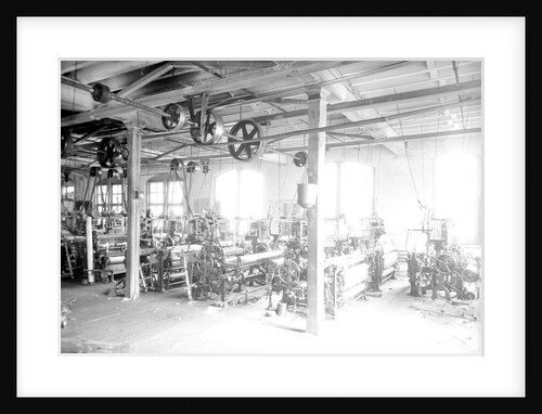Paterson, New Jersey - Textiles. Two views of an idle petty shop. Taken in the Barnet Mills, June 1937 by Lewis Hine