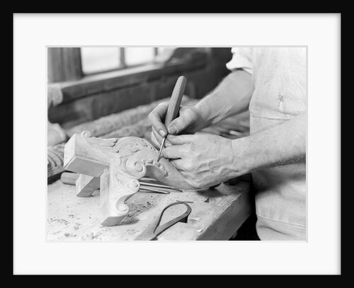 High Point, North Carolina - Upholstering. Tomlinson Chair Manufacturing Co. Hand carver by Lewis Hine