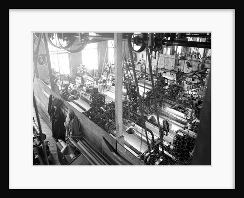Paterson, New Jersey - Textiles. Idle quilling machines and looms in a cockroach shop, March 1937 by Lewis Hine