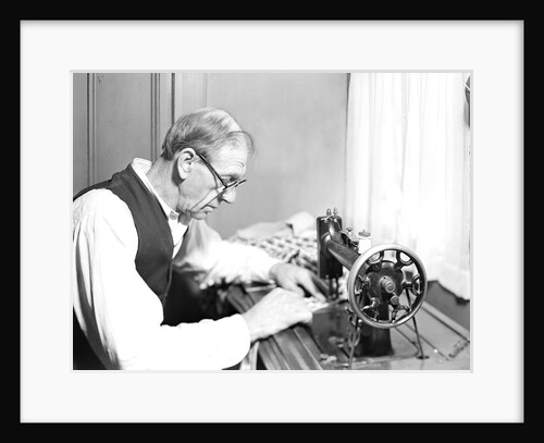 Paterson, New Jersey - Textiles. An old silk-worker (now unable to work) living on earnings of a roomer, March 1937 by Lewis Hine
