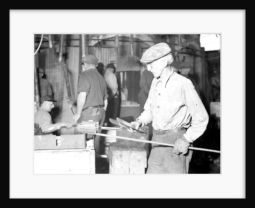 Millville, New Jersey - Glass bottles. Man at work, 1936 by Lewis Hine