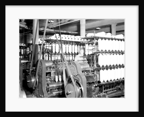 Millville, New Jersey - Textiles. Millville Manufacturing Co. Man in between machines, 1936 by Lewis Hine