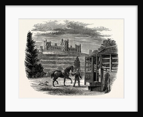 Belvoir Castle, from the Stables, showing the Covered Exercise ground by Anonymous