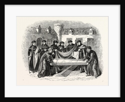 Burial deceased Monk interior Convent. an ancient drawing, London by Anonymous