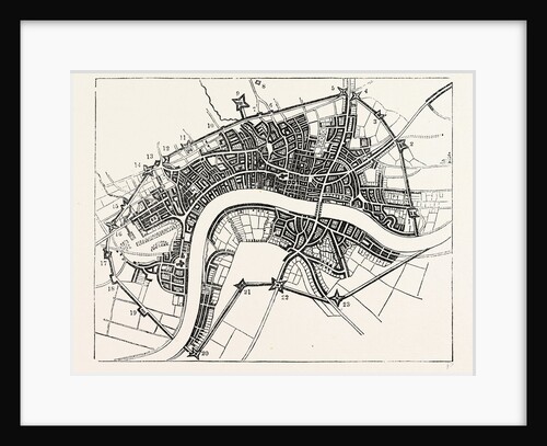 Plan City Suburbs London appeared fortified 1643, London by Anonymous