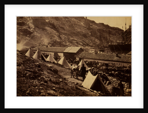 The old Genoese Castle at Balaklava, from above the castle pier, Crimean War by Roger Fenton