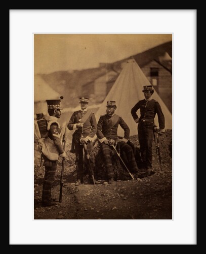 Group of the 71st Regiment with colour sergeant, Crimean War by Roger Fenton