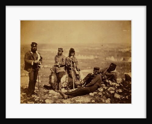 Officers of the 89th Regiment at Cathcart's Hill, in winter dress by Roger Fenton