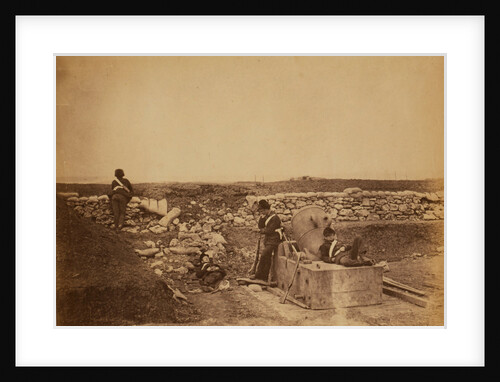 Quiet day in the Mortar Battery, Crimean War by Roger Fenton