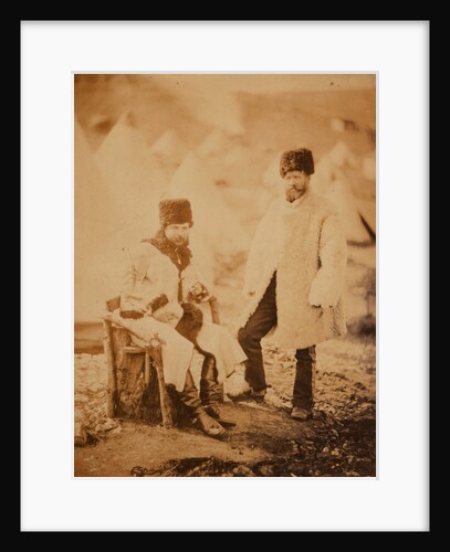 Captain Brown, 4th Light Dragoons & servant, winter dress, Crimean War by Roger Fenton