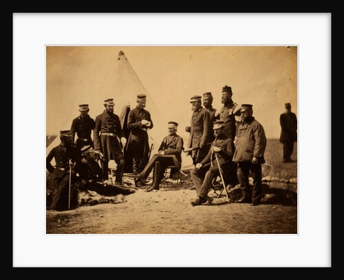 Lieutenant General Pennefather & Captain Wing, Captain Layard, Captain Ellison, Colonel Wilbraham, Colonel Percy Herbert, Major Thackwell & Dr. Wood, officers of his staff, Crimean War by Roger Fenton