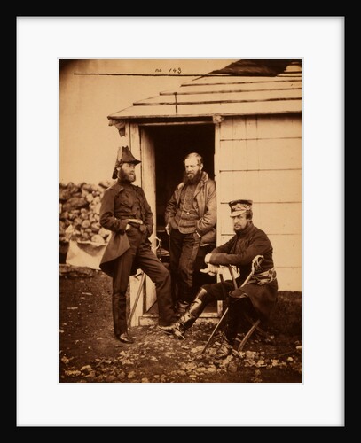 Captain Ponsonby, Captain Pearson & Captain Markham, on the staff of Sir George Brown, Crimean War by Roger Fenton