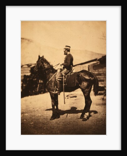 Quartermaster Hill, 4th Light Dragoons, the horse taken immediately after the winter season, Crimean War by Roger Fenton