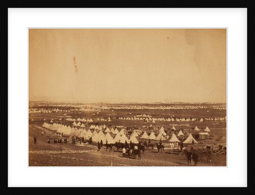Looking towards Mackenzie's Heights, tents of the 33rd Regiment in the foreground, Crimean War by Roger Fenton