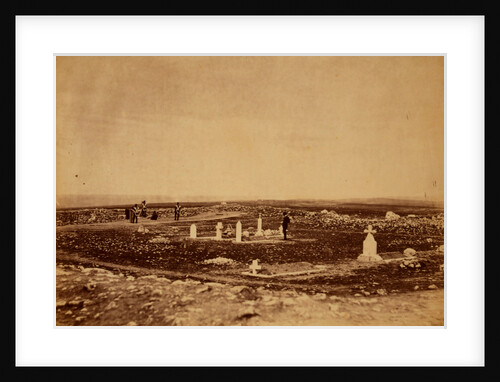 The cemetery Cathcart's Hill - the Picquet House, Victoria Redoubt and the Redoubt des Anglais in the distance, Crimean War by Roger Fenton