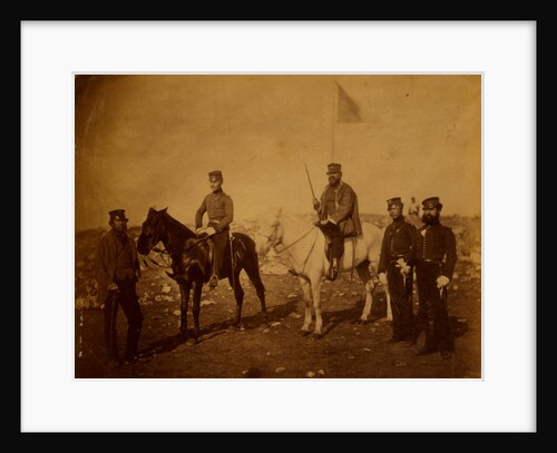 Major Tinley, & officers of the 39th regiment, Crimean War by Roger Fenton