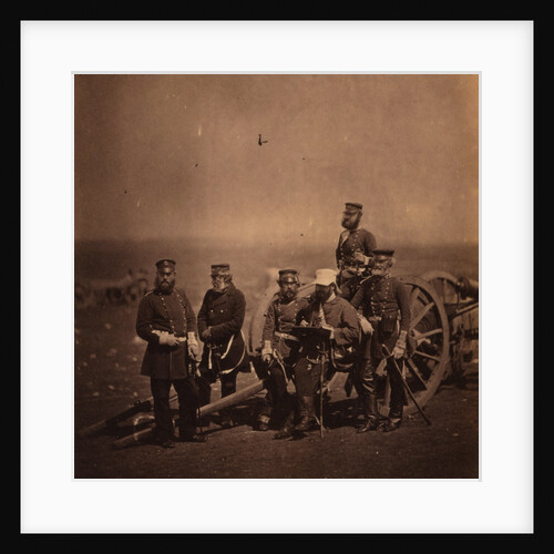Captain Barlow, Captain Trevor, Captain Hall, Captain Dwyer, Major Budd, Captain Hammersley, 14th Regiment, Crimean War by Roger Fenton
