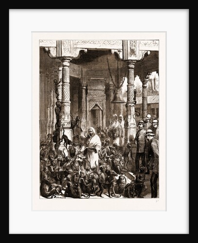 The Prince Of Wales Visiting The Monkey Temple, Benares by Anonymous