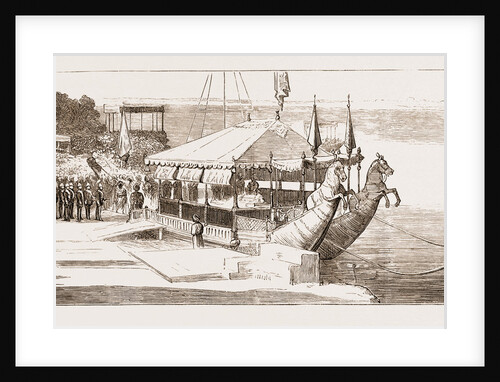 The Prince Of Wales Embarking In The State Barge To Visit The Rajah Of Benares, India by Anonymous