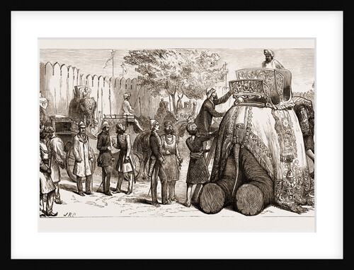 The Prince Of Wales In India: The Prince Mounting His Elephant At Jeypore, 1876 by Anonymous
