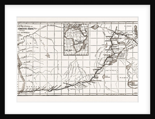 Lieutenant Cameron's Map Of Central Africa: Showing His Line Of March From Lake Tanganyika To The West Coast, 1876 by Anonymous