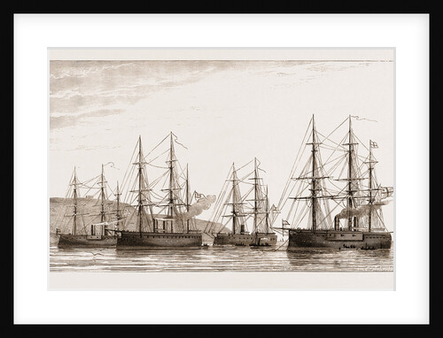The German Ironclad Fleet In Plymouth Sound, UK by Anonymous