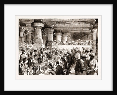 The Prince Of Wales Dining In The Caves Of Elephanta, Bombay by Anonymous