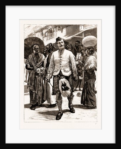 The Prince Of Wales's Highland Piper Astonishing The Kandyan Natives, India by Anonymous