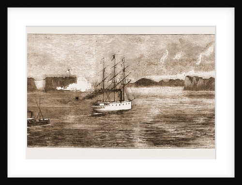 The Golden Gate, San Francisco: H.M.S. Comus Leaving The Harbour Accompanied By General Mcdowell: The Fort Saluting by Anonymous