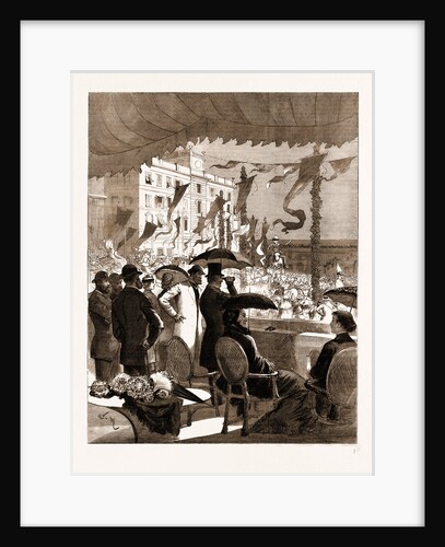 Mr. And Mrs. Gladstone Witnessing The Carnival Procession At Nice From The Balcony Of The Prefecture, 1883 by Anonymous