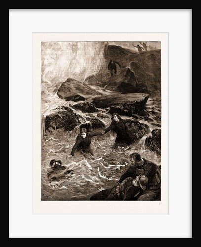 The Gallant Rescue By Mrs. Wright And Miss Jessie Ace Of Men Of The Mumbles Lifeboat, At Mumbles Head by Anonymous