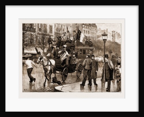 The Military Conscription In Paris, France: Conscripts Returning From The Drawing By Lot At The Palais De L'industrie by Anonymous