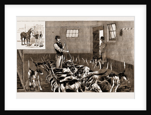 Foxhounds At Home: Feeding Time, 1883 by Anonymous