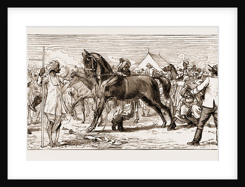 At An Indian Horse Fair: A Sketch At Muttra, 1883 by Anonymous