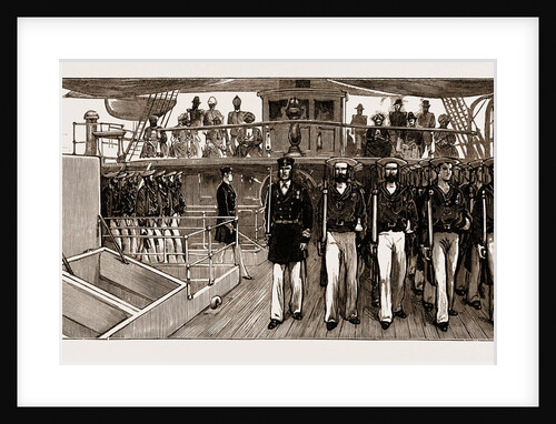Visit Of The Sultan Of Zanzibar To H.M.S. Euryalus: Blue-jackets Marching Past, 1883 by Anonymous