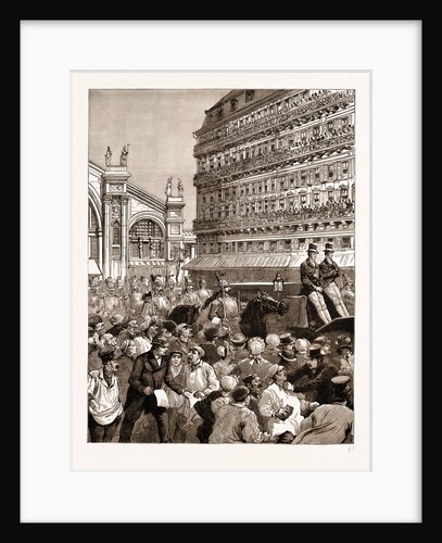 The Royal Carriage Leaving The Gare Du Nord: The Mob Hooting The King, Paris, France, 1883 by Anonymous