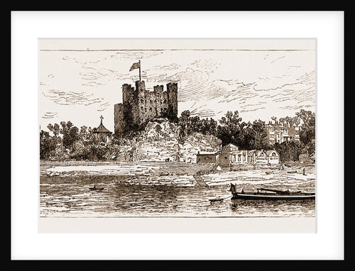 Rochester Castle And Cathedral From The River, UK, 1883 by Anonymous