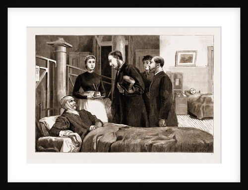 The Explosions On The Underground Railway, Sir William Harcourt Visiting The Wounded At St. Mary's Hospital, UK, 1883 by Anonymous