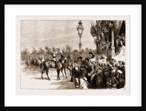 The Visit Of The Crown Prince Of Germany To Spain: The Crown Prince Saluting The Ladies Of The Royal Family At The Military Review, Madrid, Nov. 24, 1883 by Anonymous
