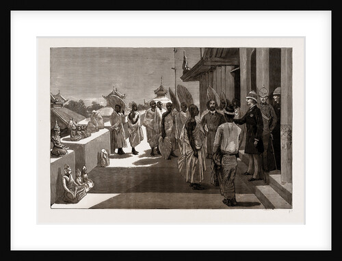 With Lord Dufferin In Burma: The Viceroy At Mandalay Returning Buddhist Images To The Archbishop And Priests, 1886 by Anonymous